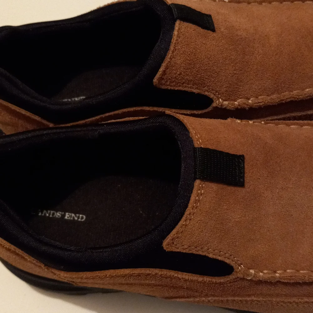 Lands End Men's Suede Slip On Shoes - Picture 3 of 8